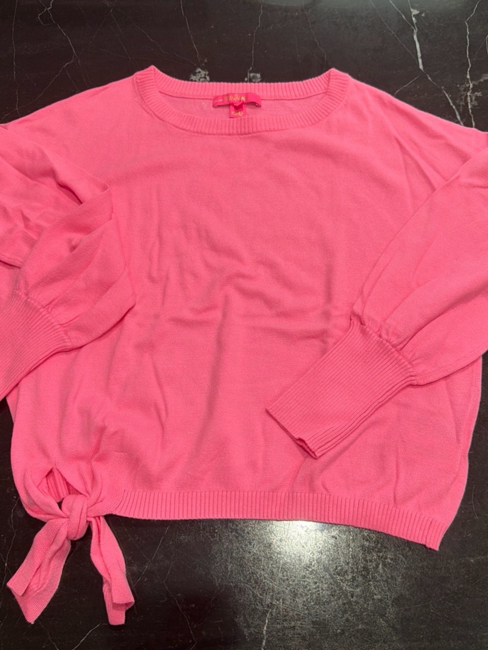 Lilly Pulitzer Bubblegum Pink Tie-Hem Crewneck Sweater